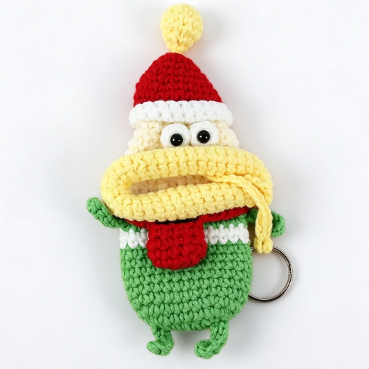 Handmade Crochet Keychain - Holiday Christmas Series - Green Festive Bauble