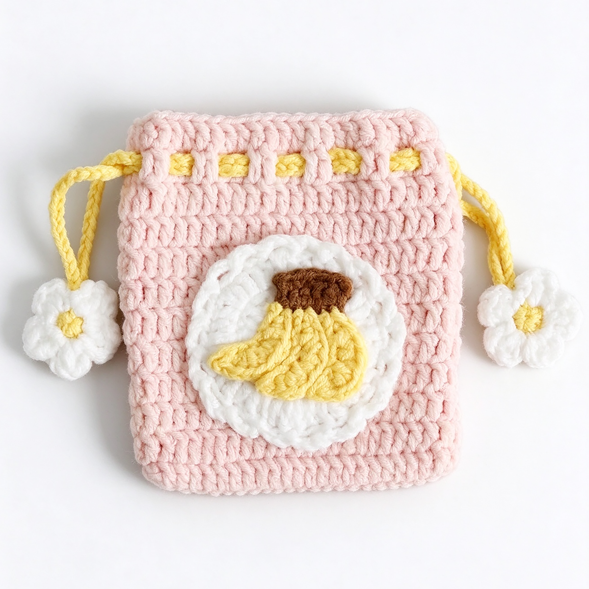 Handmade Knitted Earbud Pouch - Fresh Fruit Series - Banana