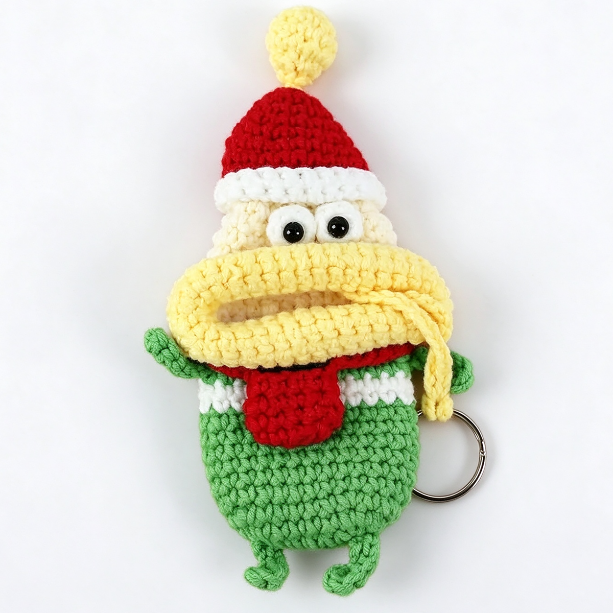 Handmade Crochet Keychain - Holiday Christmas Series - Green Festive Bauble